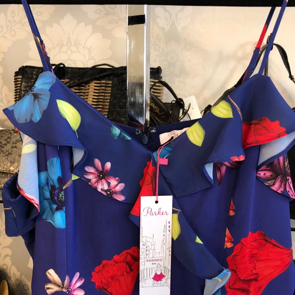 PARKER Blue Floral Print "Valencia" Dress - Picture 3 of 7